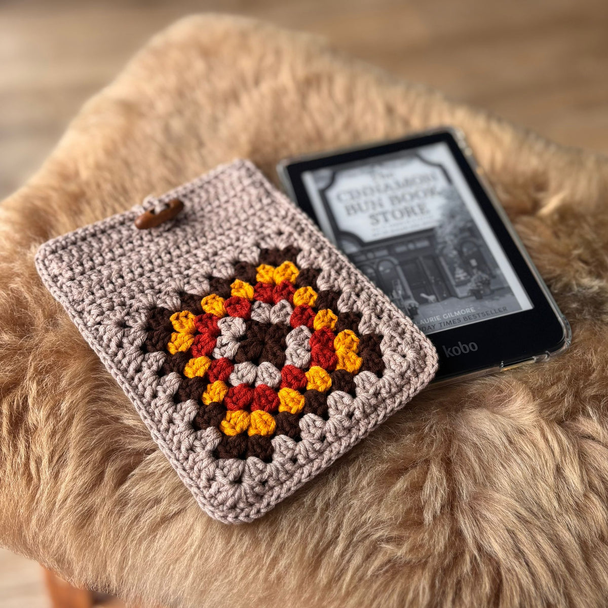 Gehaakte e-reader Hoes - Granny Square