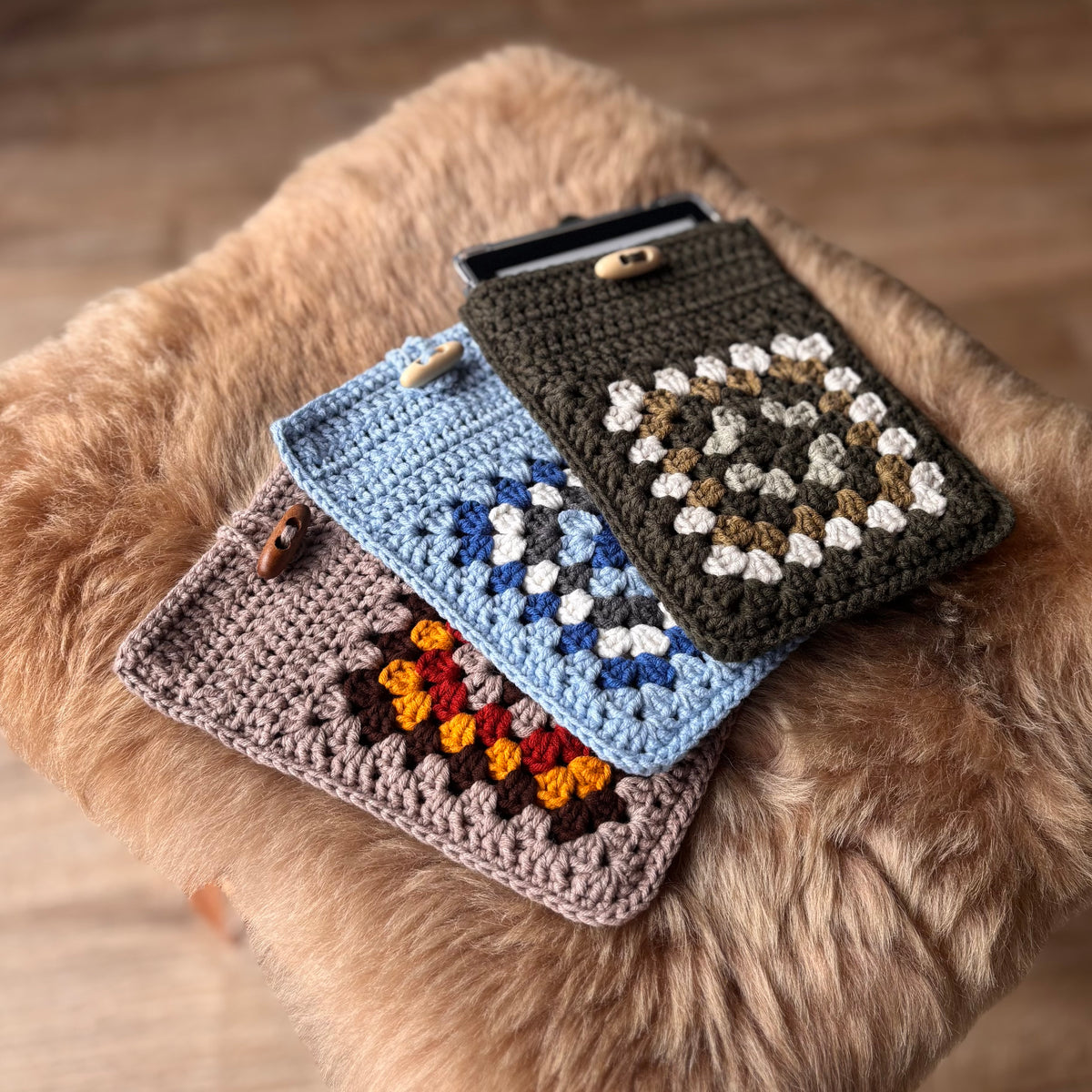 Gehaakte e-reader Hoes - Granny Square