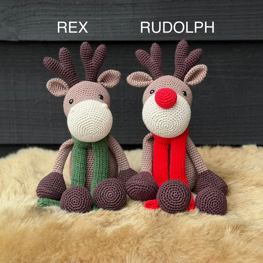 Haakpatroon Rendier Rex en Rudolph